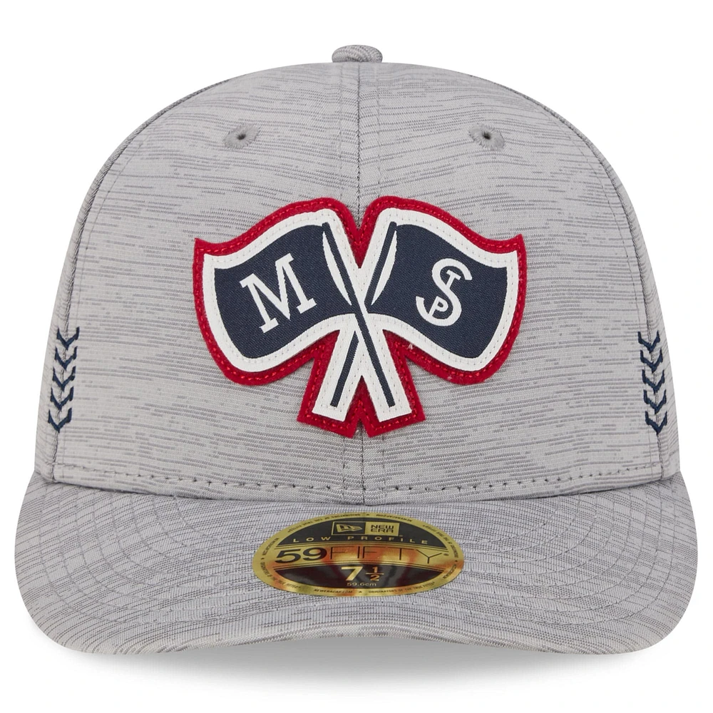 Men's New Era  Gray Minnesota Twins 2024 Clubhouse Low Profile 59FIFTY Fitted Hat