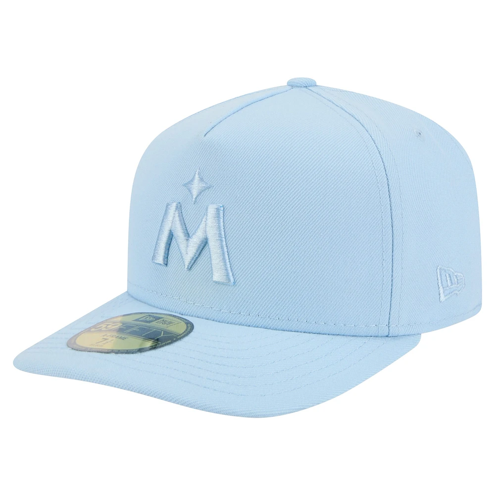 Casquette ajustée New Era 59FIFTY bleu clair pour homme, coloris A-Frame, Twins du Minnesota