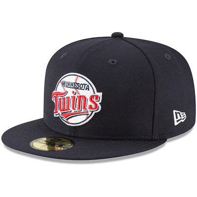 Casquette ajustée en laine 59FIFTY pour homme Minnesota Twins Cooperstown Collection New Era bleu marine