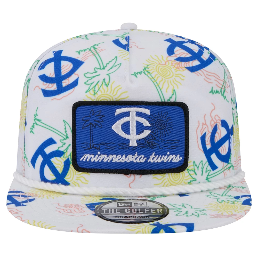 Men's New Era White Minnesota Twins Islander Golfer Snapback Hat