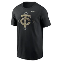 Men's Nike Black Minnesota Twins Camo Logo T-Shirt