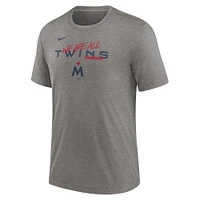 Men's Nike Heather Charcoal Minnesota Twins We Are All Tri-Blend T-Shirt
