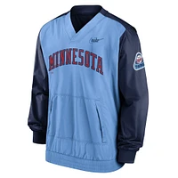 Men's Nike Navy/Light Blue Minnesota Twins Cooperstown Collection V-Neck Pullover Windbreaker
