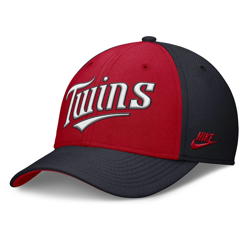Men's Nike Navy/ Minnesota Twins Rise Swoosh Performance Flex Hat