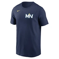 Men's Nike Navy Minnesota Twins 2024 City Connect Wordmark T-Shirt