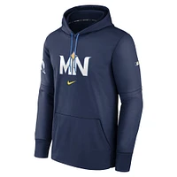 Men's Nike Navy Minnesota Twins Authentic Collection City Connect Performance Pullover Hoodie