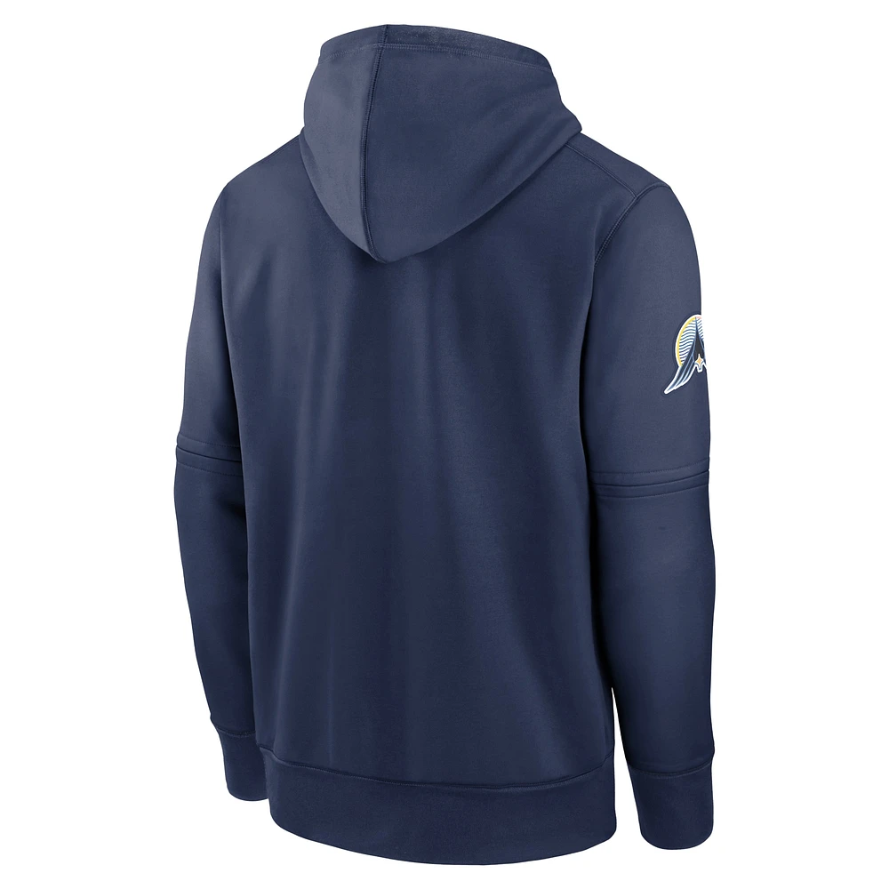 Men's Nike Navy Minnesota Twins Authentic Collection City Connect Performance Pullover Hoodie