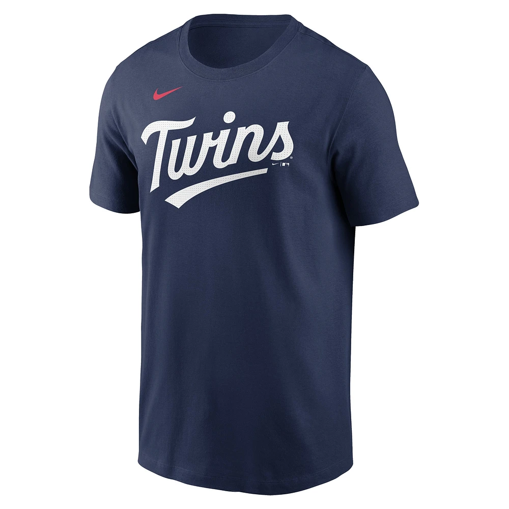 Men's Nike Navy Minnesota Twins Fuse Wordmark T-Shirt