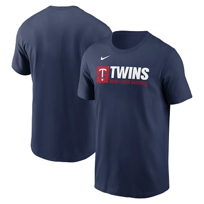T-shirt Nike bleu marine pour homme avec logo Team Block des Minnesota Twins