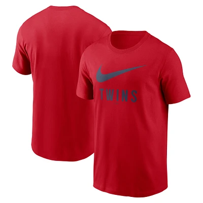 T-shirt Nike rouge avec logo Swoosh des Minnesota Twins pour homme