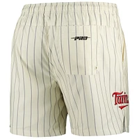 Men's Pro Standard Cream Minnesota Twins Pinstripe Retro Classic Woven Shorts
