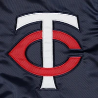 Men's Starter Navy Minnesota Twins Midfield Satin Full-Snap Varsity Jacket