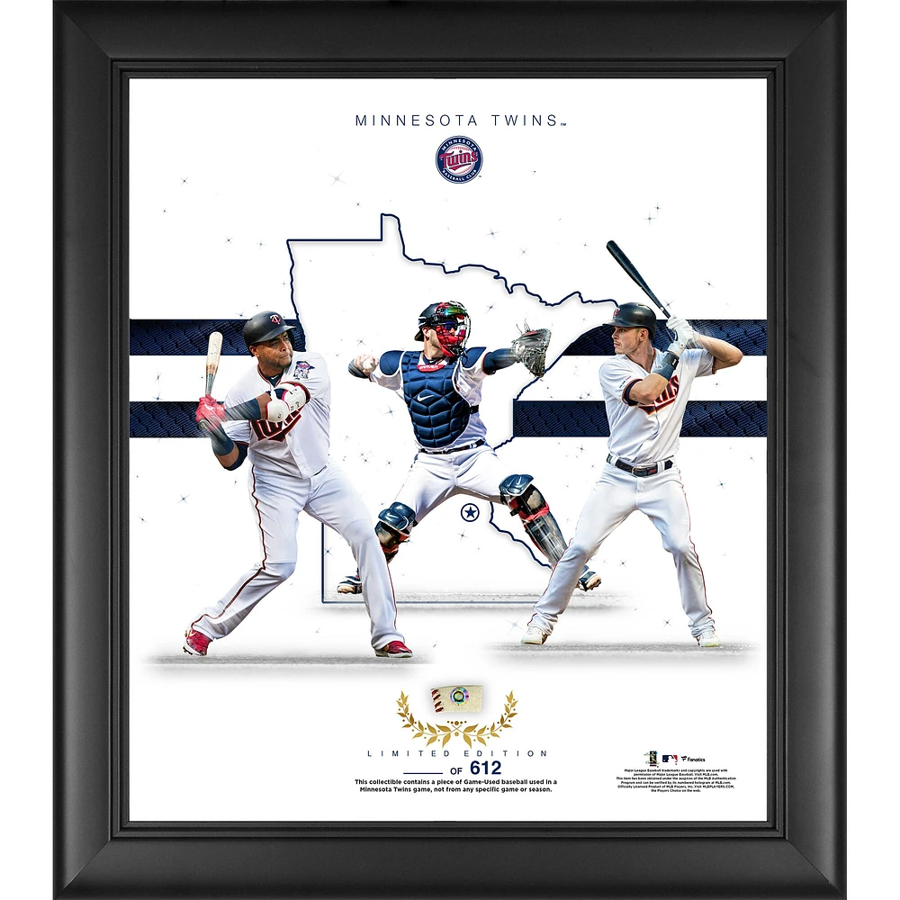 Minnesota Twins Framed 15" x 17" Franchise Foundations Collage with a Piece of Game Used Baseball - Limited Edition of 612