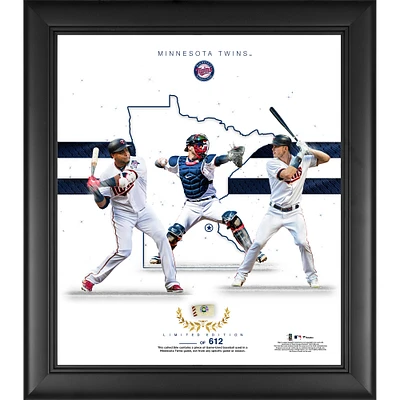 Minnesota Twins Framed 15" x 17" Franchise Foundations Collage with a Piece of Game Used Baseball - Limited Edition of 612