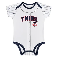Newborn & Infant Gray/White Minnesota Twins Two-Pack Play Ball Bodysuit Set