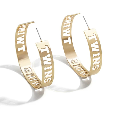 WEAR by Erin Andrews x Baublebar Minnesota Twins Grandes boucles d'oreilles créoles découpées