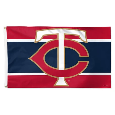 WinCraft Minnesota Twins Drapeau simple face de luxe à rayures horizontales 3 pi x 5 pi