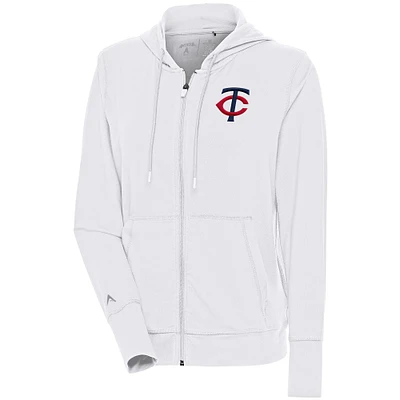 Veste zippée intégrale pour femme Antigua White Minnesota Twins