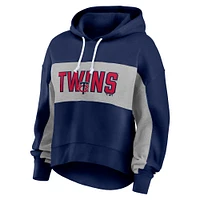 Women's Fanatics Navy Minnesota Twins Filled Stat Sheet Pullover Hoodie