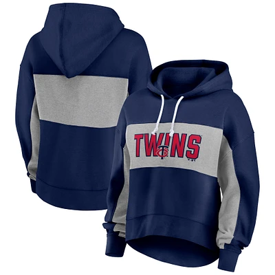 Women's Fanatics Navy Minnesota Twins Filled Stat Sheet Pullover Hoodie