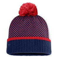 Bonnet en tricot à revers et pompon en jacquard bleu marine pour femme Fanatics Minnesota Twins