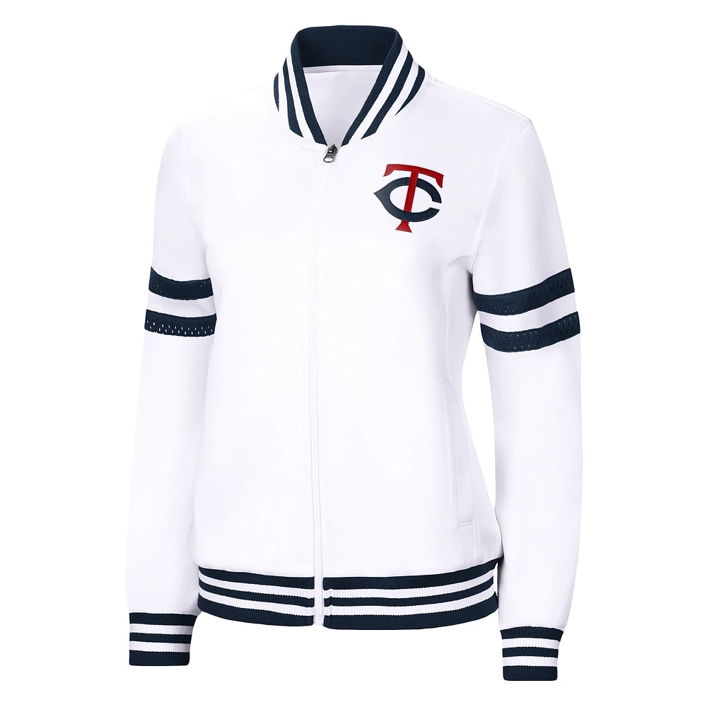 Women's G-III 4Her by Carl Banks White Minnesota Twins Pre-Game - Full-Zip Track Jacket