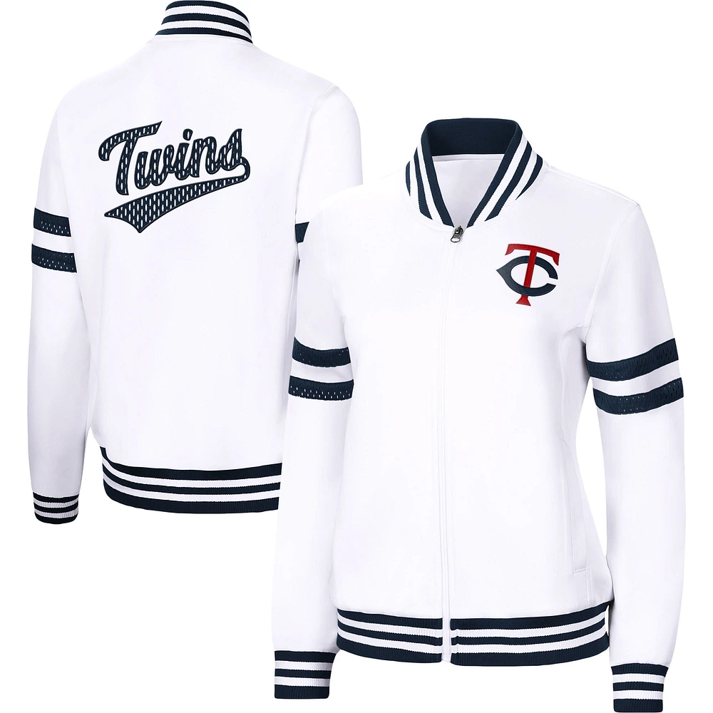 Women's G-III 4Her by Carl Banks White Minnesota Twins Pre-Game - Full-Zip Track Jacket