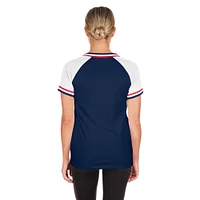 Women's New Era Navy Minnesota Twins Gameday Raglan V-Neck T-Shirt