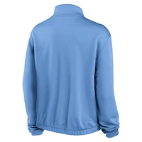 Sweat-shirt semi-court à demi-zip et ourlet bulle Nike bleu clair Minnesota Twins Rewind Splice pour femme