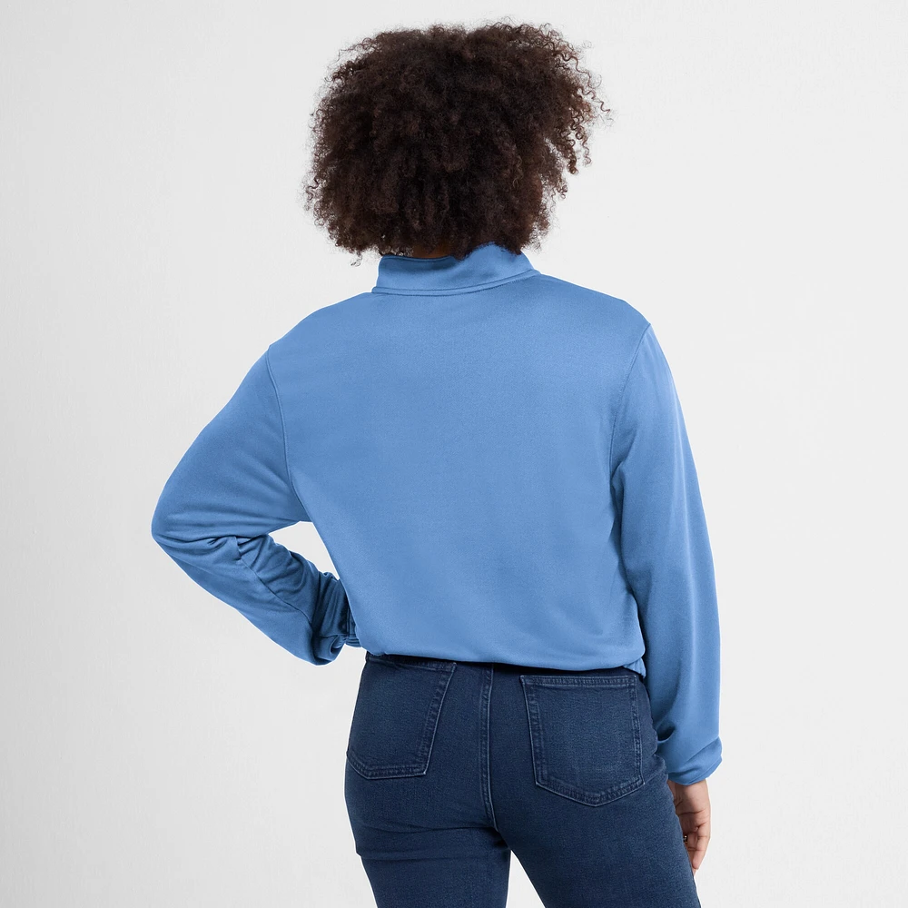 Women's Nike Light Blue Minnesota Twins Rewind Splice Half-Zip Semi-Cropped Bubble Hem Sweatshirt