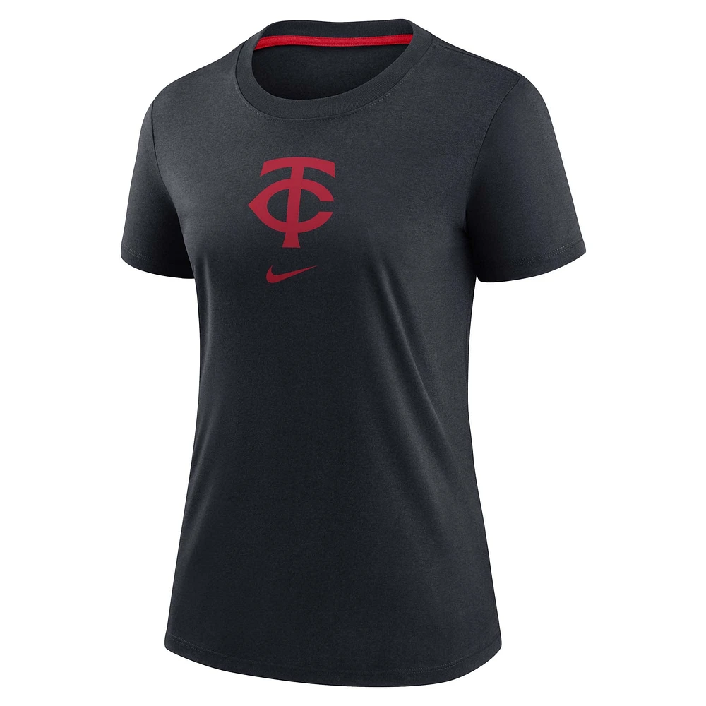 Women's Nike Navy Minnesota Twins Authentic Collection Early Work Tri-Blend T-Shirt