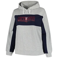 Women's Profile Heather Gray Minnesota Twins Plus Pullover Hoodie