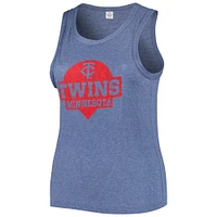 Women's Soft as a Grape Navy Minnesota Twins Plus High Neck Tri-Blend Tank Top