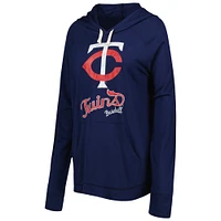 Women's Touch Navy Minnesota Twins Pre-Game Raglan Pullover Hoodie