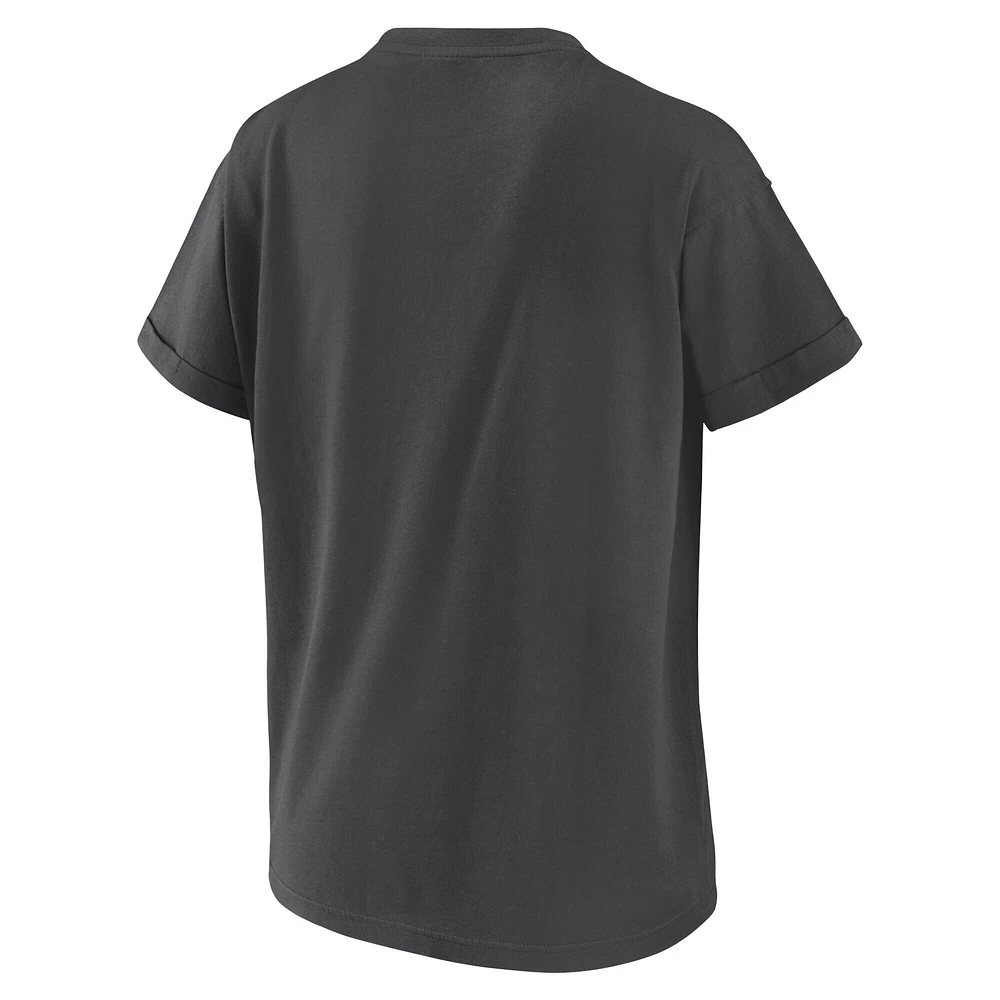Women's WEAR by Erin Andrews Charcoal Minnesota Twins Domestic Box Color Boyfriend T-Shirt