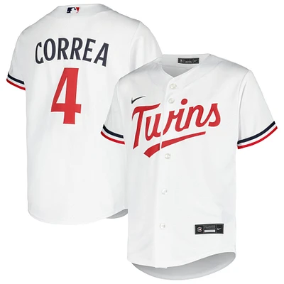 Maillot Nike Carlos Correa pour jeune, réplique alternative des Twins du Minnesota, blanc