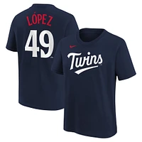 Youth Nike Pablo Lopez Navy Minnesota Twins Name & Number T-Shirt
