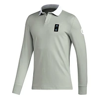 Men's adidas 2023 Player Gray Minnesota United FC Travel Long Sleeve Polo