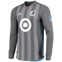Men's adidas Gray Minnesota United FC 2018/19 Authentic Team Long Sleeve Jersey