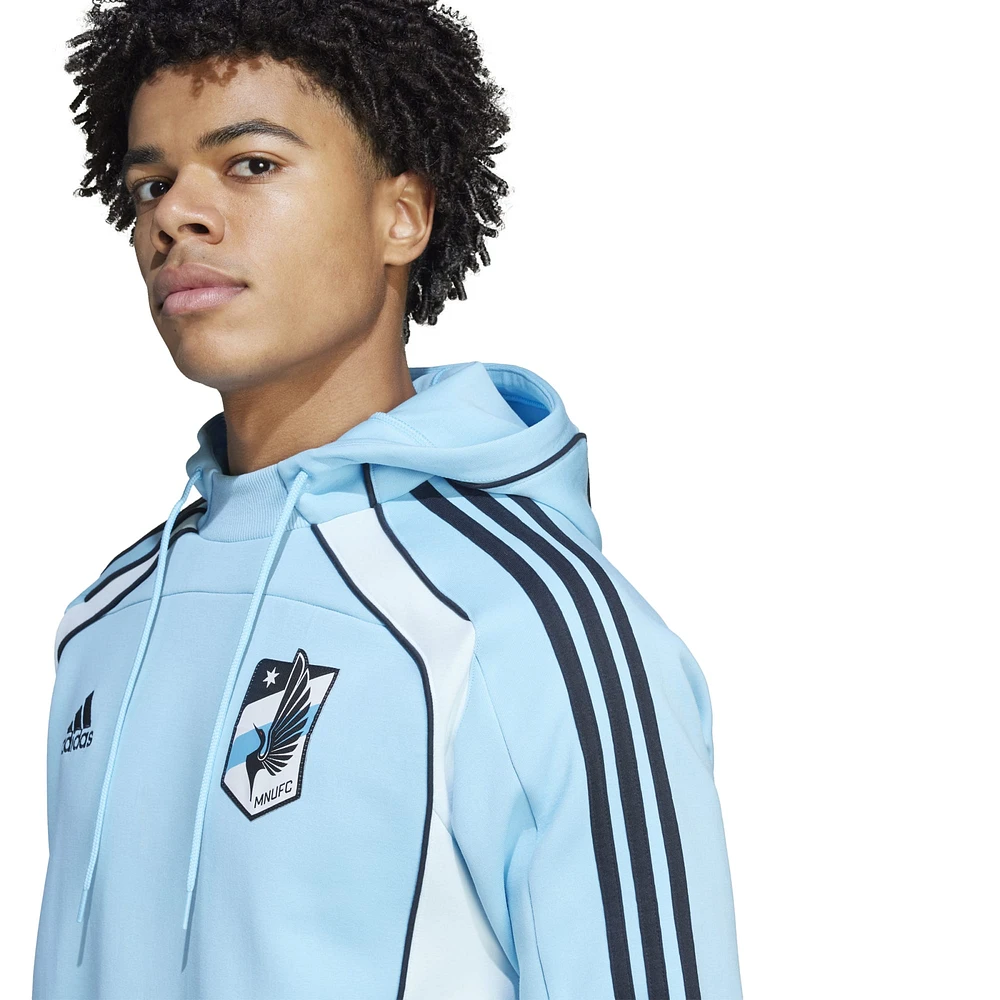 Men's adidas Light Blue Minnesota United FC 2025 Travel Pullover Hoodie