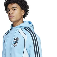 Men's adidas Light Blue Minnesota United FC 2025 Travel Pullover Hoodie