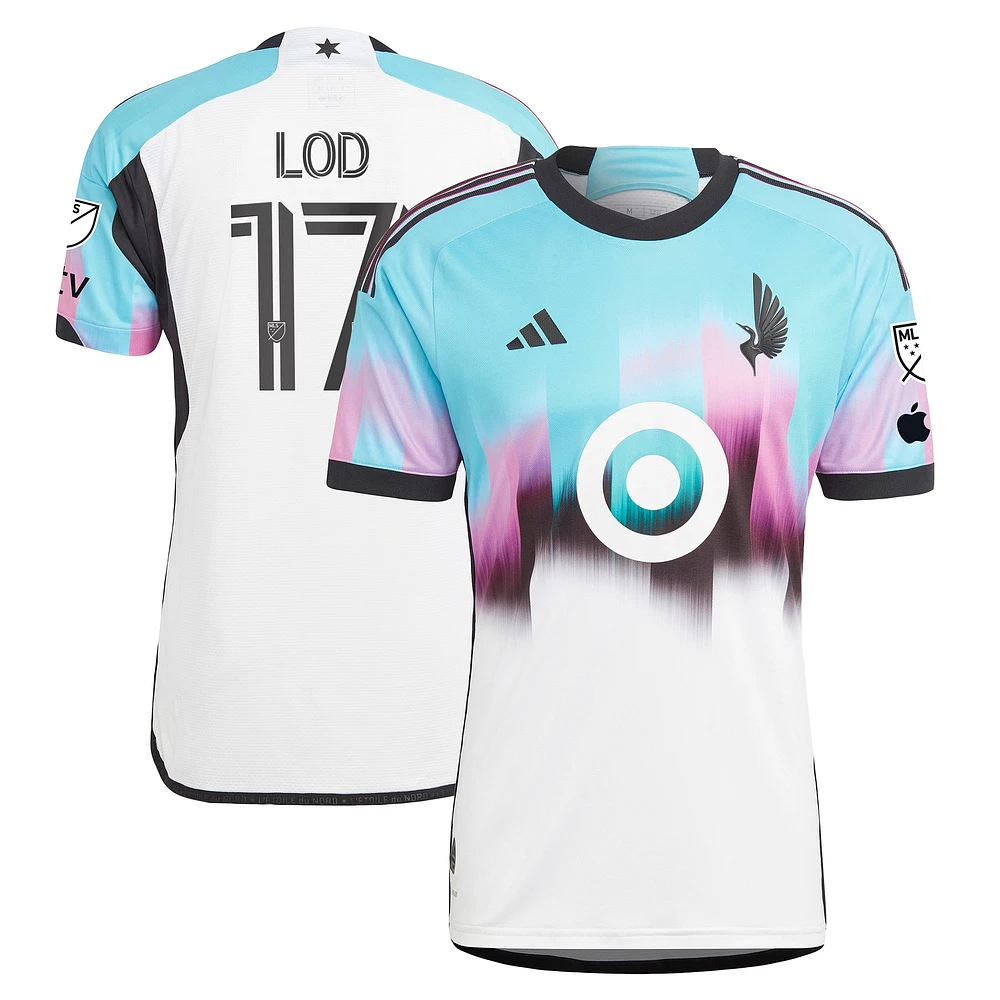 adidas Robin Lod Blanc Minnesota United FC 2023 The Northern Lights Kit Authentique Maillot