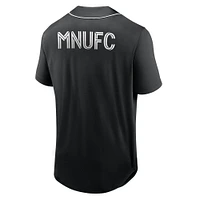 Men's Fanatics Black Minnesota United FC Third Period Fashion Baseball Button-Up Jersey