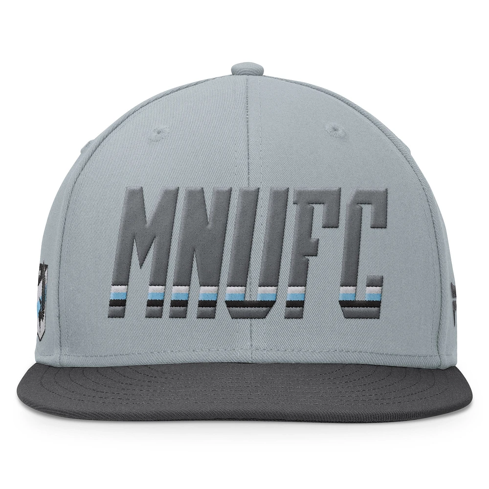 Casquette Snapback fumée Fanatics gris Minnesota United FC pour hommes