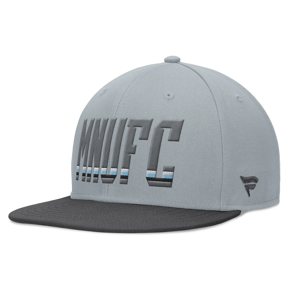 Casquette Snapback fumée Fanatics gris Minnesota United FC pour hommes