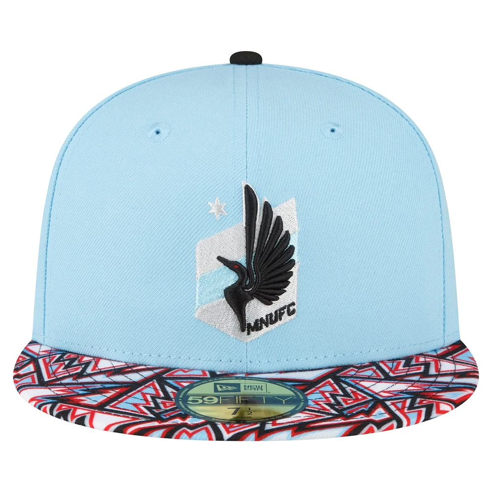 Casquette ajustée 59FIFTY Element Tech Pack Minnesota United FC bleu clair New Era pour homme