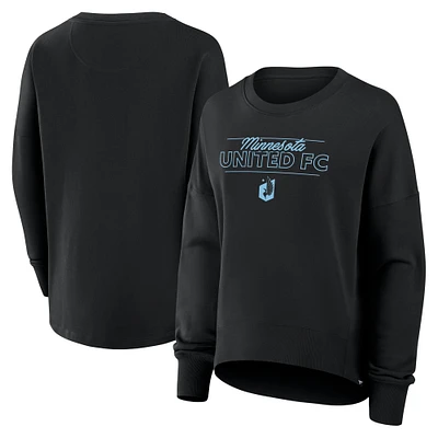 Sweat-shirt à capuche surdimensionné avec brassard de capitaine Fanatics noir Minnesota United FC pour femme