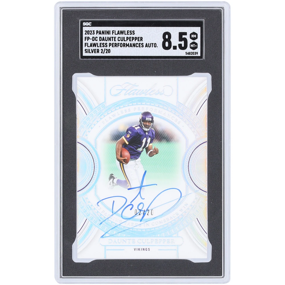 Daunte Culpepper Minnesota Vikings Autographed 2023 Panini Flawless Flawless Performances Autographed #FP-DC #/20 SGC Authenticated 8.5 Card