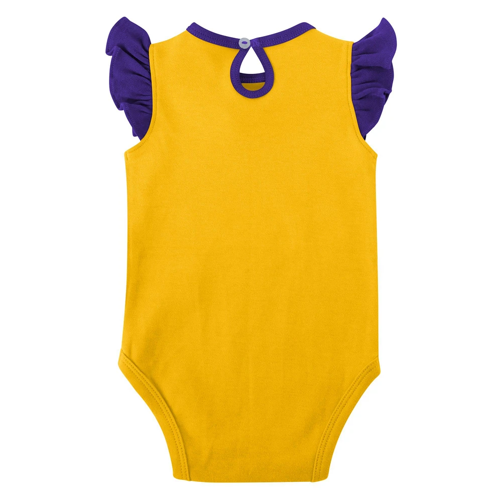 Girls Newborn & Infant Purple/Gold Minnesota Vikings Spread the Love 2-Pack Bodysuit Set
