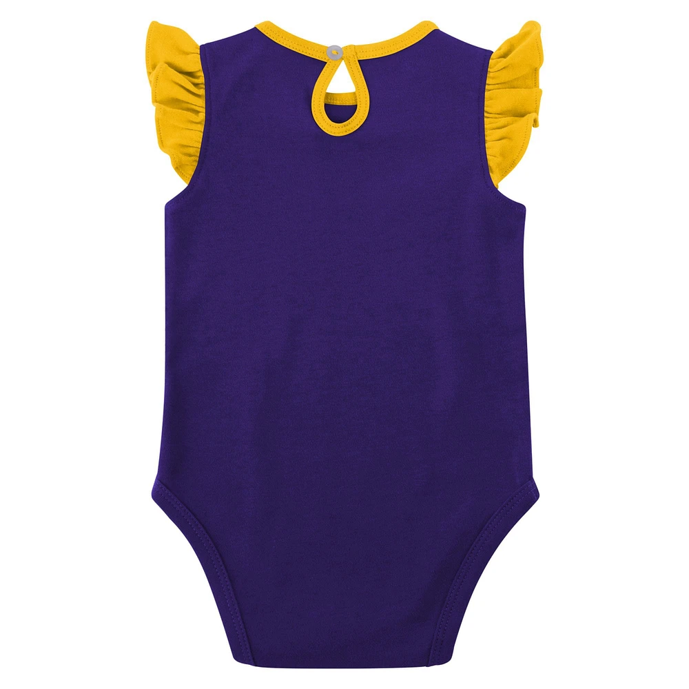Girls Newborn & Infant Purple/Gold Minnesota Vikings Spread the Love 2-Pack Bodysuit Set